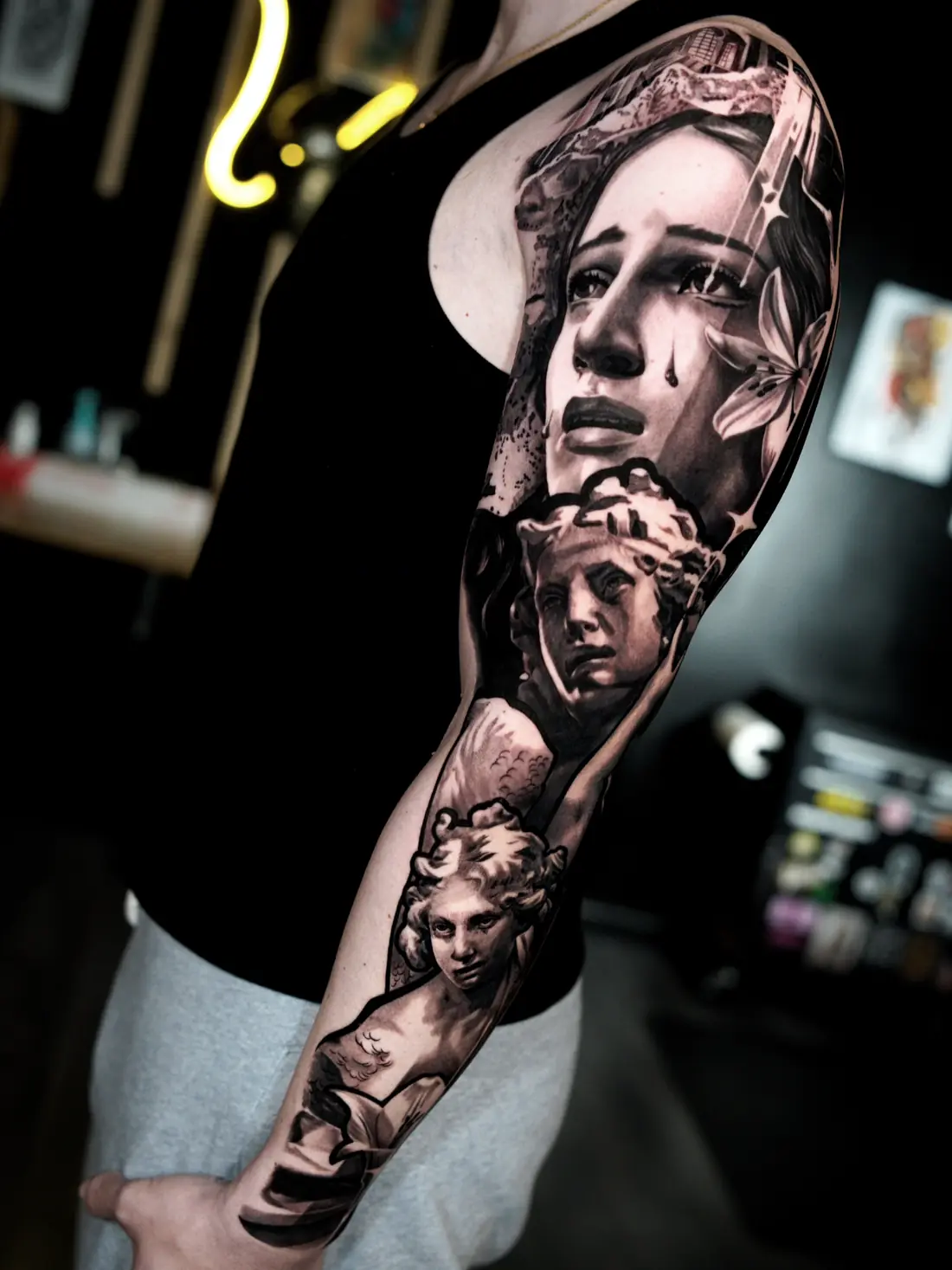 Tatouage réalisme noir et gris — sélection 2